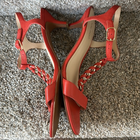 Nine West Leather Sandals in Dark Coral - Picture 8 of 10